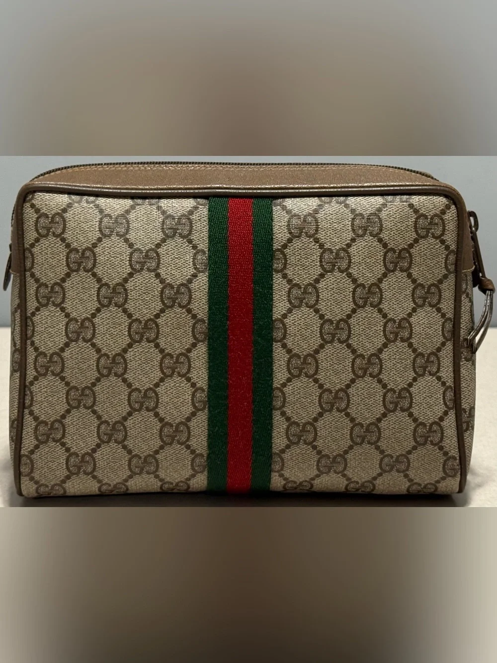 GUCCI Vintage GG Supreme Web Sherry Line Clutch Bag